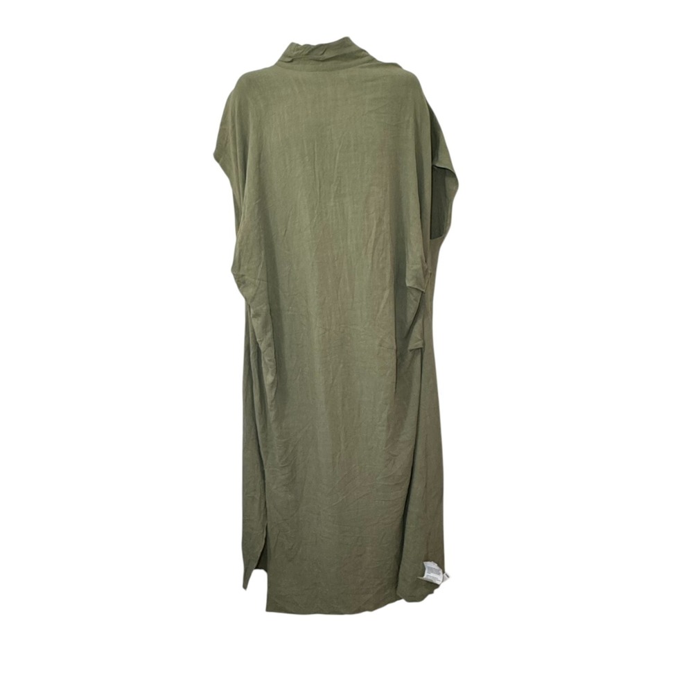 ASOS DESIGN Curve linen high neck midi dress in khaki size‎ 26